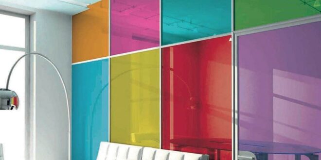 شیشه رنگی بین کابینتی